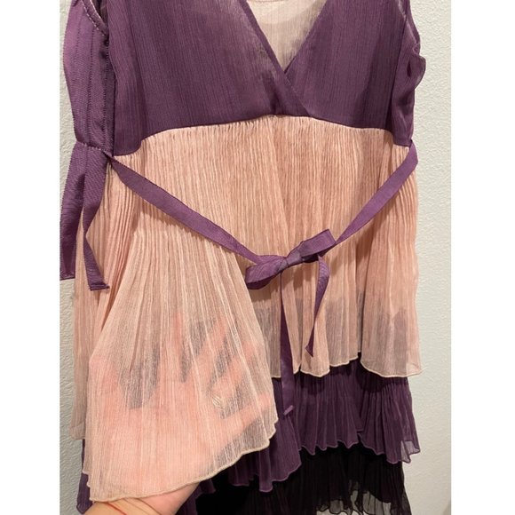FREELANCE Fringe Purple Cream Mini Dress - Picture 4 of 4